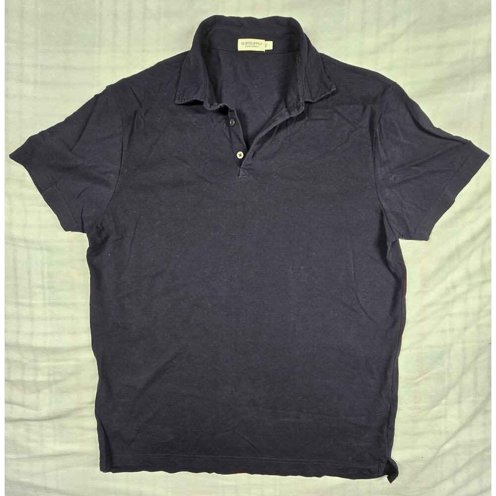 Suitsupply Black Short Sleeve Polo Shirt